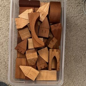 Natural Wood Building Blocks Set for Kids
